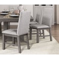 thumbnail image 3 of Contemporary 9pc Dining Set Table w Extension Leaf Upholstered Chairs Seat Back Gray Finish Wood Fabric Home Furniture, 3 of 7