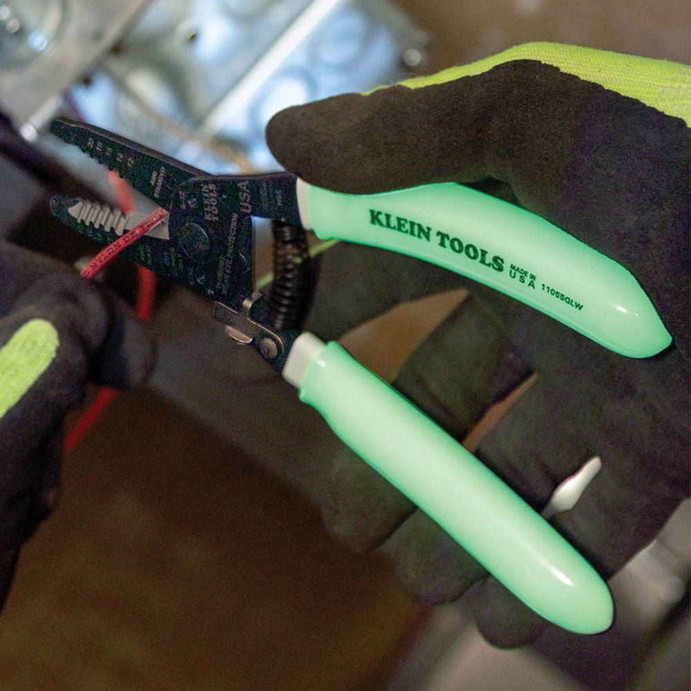 Klein Tools 11055GLW High-Visibility Klein-Kurve 10 - 18 AWG Solid/ 12 - 20 AWG Stranded Wire Stripper/ Cutter