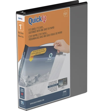 UPC: 0064128871119 | Stride® QuickFit® Round-Ring View Binder  1  Rings  200-Sheet Capacity  Black