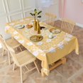 thumbnail image 3 of Rectangle Waterproof Tablecloth 60×120 Inch, Beige Floral Art Yellow Reusable Indoor/Outdoor Durable Table Cover for Party Kitchen Dinner Room Decor, 3 of 6