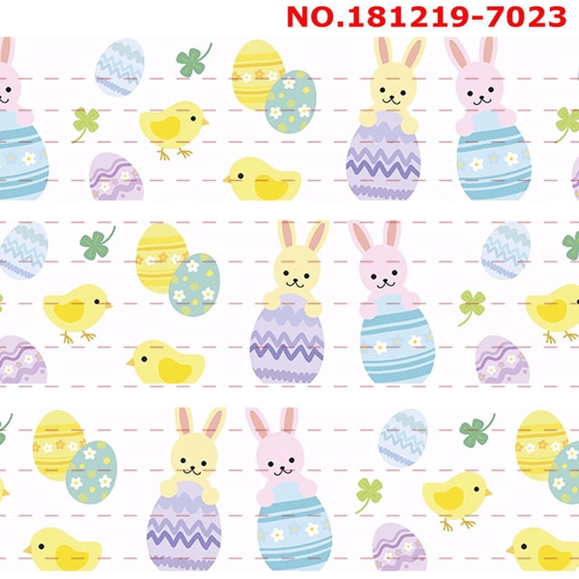 New 50 yards easter day rabbit pattern printed grosgrain ribbon 7013-7024 Jiayi