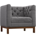thumbnail image 1 of LexMod Panache Fabric Armchair, Gray, 1 of 5