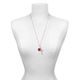 thumbnail image 3 of Delight Jewelry Silvertone Small Maroon Enamel Disc Be Strong and Courageous Engraved Cross Zoey Necklace, 28", 3 of 4