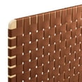 thumbnail image 5 of Sparta Weave Wall-Mount Vegan Leather Twin Headboard in Natural Brown, 5 of 8