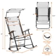 thumbnail image 2 of Costway Folding Rocking Zero Gravity Chair Rocker Porch Sunshade Canopy Light Blue, 2 of 10