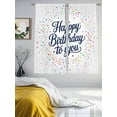 thumbnail image 4 of Happy Birthday to You Sheer Curtains 63 Inch Length 2 Panels Set, Semi Transparent Voile Rod Pocket Curtains for Living Dining Room Bedroom Drapes Polka Dots Colorful, 4 of 6