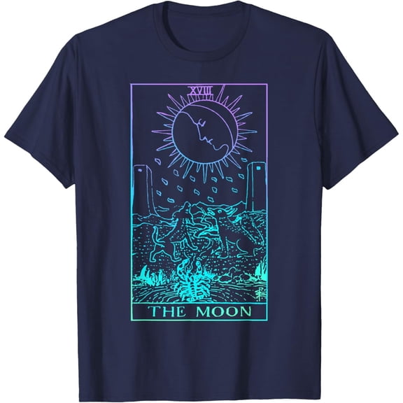 Velto The Moon Tarot Card Rider Waite Witchy T-Shirt Fullsize S-5XL Shirt