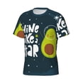 thumbnail image 5 of Qekee Avocado in Space1 Classic Fit T-Shirt Men's Shirt Men's Tight Short Sleeves for Exercise, Running, Mountaineering - Avocado in Space1, 5 of 9