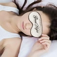 thumbnail image 4 of Antifaz de seda para dormir, bordado, gran antifaz, antifaz nocturno para hombres, mujeres y niños (beige), 4 of 5
