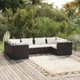 thumbnail image 1 of vidaXL 6 Piece Garden Lounge Set with Cushions Poly Rattan Black, 1 of 5