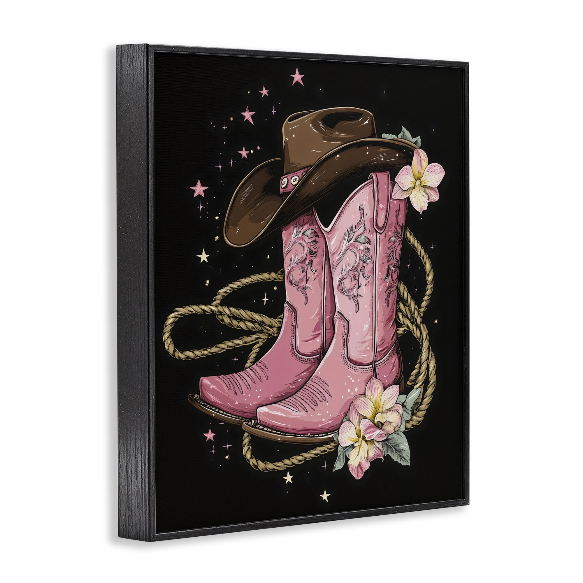 Stupell Industries Western Chic Pink Boots Black Framed Giclee Art, design by Creative Studio