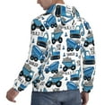 thumbnail image 6 of Lsque Blue Excavator Pattern Casual Men's Hoodie,Hooded Sweatshirt with Kangaroo Pocket,Pullover Hoodie-Small, 6 of 7