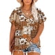 thumbnail image 1 of Blusa Eytino para mujer, talla grande, de chifón floral, cuello en V, 2 unidades, color albaricoque, 1 of 3