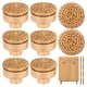 thumbnail image 1 of tiradores de cajón de ratán, redondos y de madera tejida, estilo bohemio, para puertas de armarios, muebles de madera y cajones con tornillos, 1 of 7