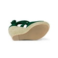 thumbnail image 5 of BLISSFUL STEP Women's Shoes Lace Up Espadrilles Platform Wedge Sandals Green 6, 5 of 7