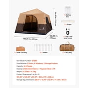 VEVOR Camping Tent, 8 Person Inflatable Cabin Tent with Rechargeable Pump, TPU Air Tube & 4 Large Mesh Windows, Portable Easy Setup Waterproof with Carry Bag for Family Outdoor Camping & Hiking,Beige