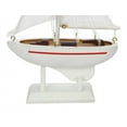 thumbnail image 4 of Handcrafted Cast Iron - Wooden Intrepid Model Sailboat 9"", 4 of 5