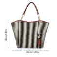 thumbnail image 3 of zttd chain shoulder canvas shopping stripe girl bag women shop tote tassels handbag bag a, 3 of 5