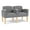Gray Flannel, variant on Belmont Lounge Reception 2 Seat Tandem Seating / Natural Wood Legs / Black