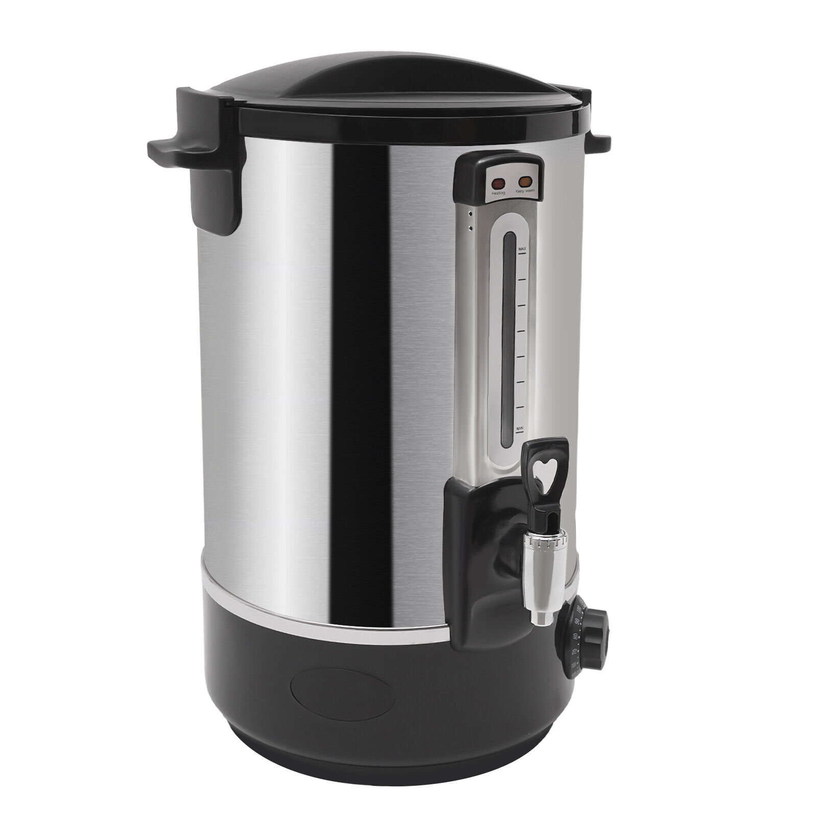 2-layer Stainless Steel Commercial Water Bucket, Electric Hot Water Bucket 16L Beverage Dispenser