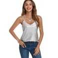 thumbnail image 5 of VIDUSSA Women's Tank Tops Fashion Glitter Party Strappy Sleeveless Tank Shirt Sparkle Shimmer Cami Sliver S, 5 of 6