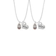 thumbnail image 2 of Delight Jewelry Silvertone Pink Enamel Baby Shoe with Bow Mother & Daughter Heart Necklaces (Set of 2), 19"+2", 2 of 4