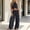 A125 Dark Gray, variant on Women's Two Piece Outfits Summer Halter Neck Crop Top and High Waisted Wide Leg Pants Flowy Comfortable Sets for Beach Vacation Party Lounge Matching Suits