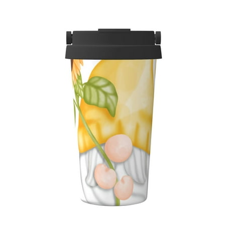 

Susaid Sunflower Gnomes5 Print Coffee Travel Mug Insulated Coffee Mug with Lid Leakproof Coffee Thermos Coffee Tumbler for Hot&Cold Drinks
