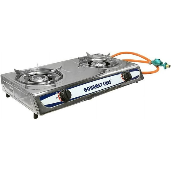 20,000 BTU Portable DOUBLE Burners Stove Range Propane Gas Stove