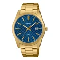 thumbnail image 1 of Reloj Hombre Casio Mtp-vd03g-2a Correa Acero Baño Iones Oro Correa Dorado Bisel Dorado Fondo Azul, 1 of 6