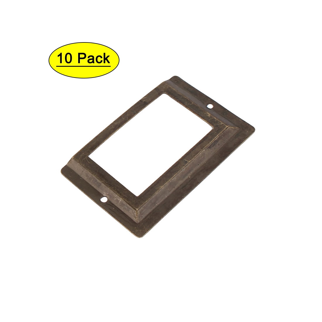 Office Library File Drawer Tag Metal Label Holder Bronze Tone 10pcs