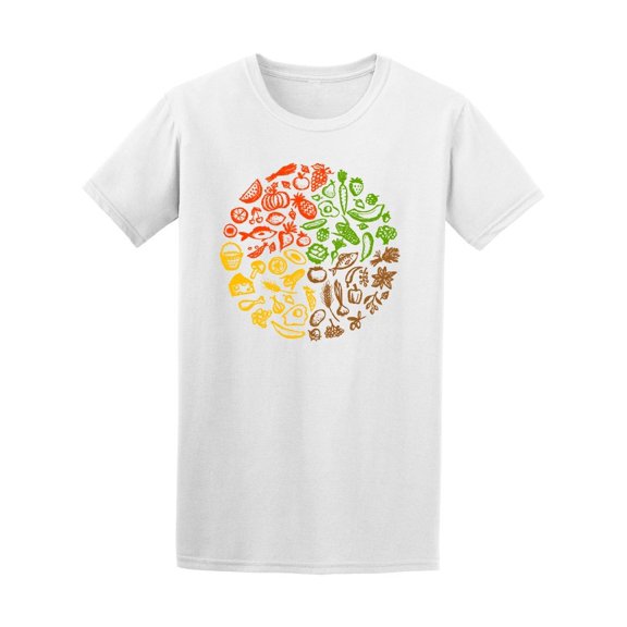 Healthy Food Colorful Sketch Tee Men's -Image by Shutterstock