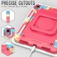 thumbnail image 5 of Allytechgroup Shockproof Case for Apple iPad Air 11 inch M3 M2 2025 2024, with Shoulder Strap Rotating Stand Handle Kids Friendly Heavy Duty Protection Tablet Cover for iPad Air 11, Colorfol Rose, 5 of 8