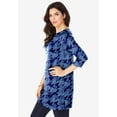 thumbnail image 3 of Roaman's Women's Plus Size Cotton Ultimate Boatneck Tunic With Side Slits, 3 of 5