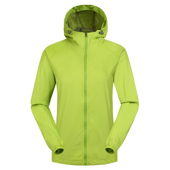 Fengqque Women Solid Rain Outdoor Plus Waterproof Hooded Raincoat Windproof Jacket Coat