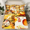 thumbnail image 2 of Manfei Autumn Pumpkin Bed Sheets Set Queen Size,Thanksgiving Day Bedding Sets Queen Size,Lodge Cabin Bed Sheets Queen,Breathable Teens Bedroom Decor,4 Pieces, 2 of 6