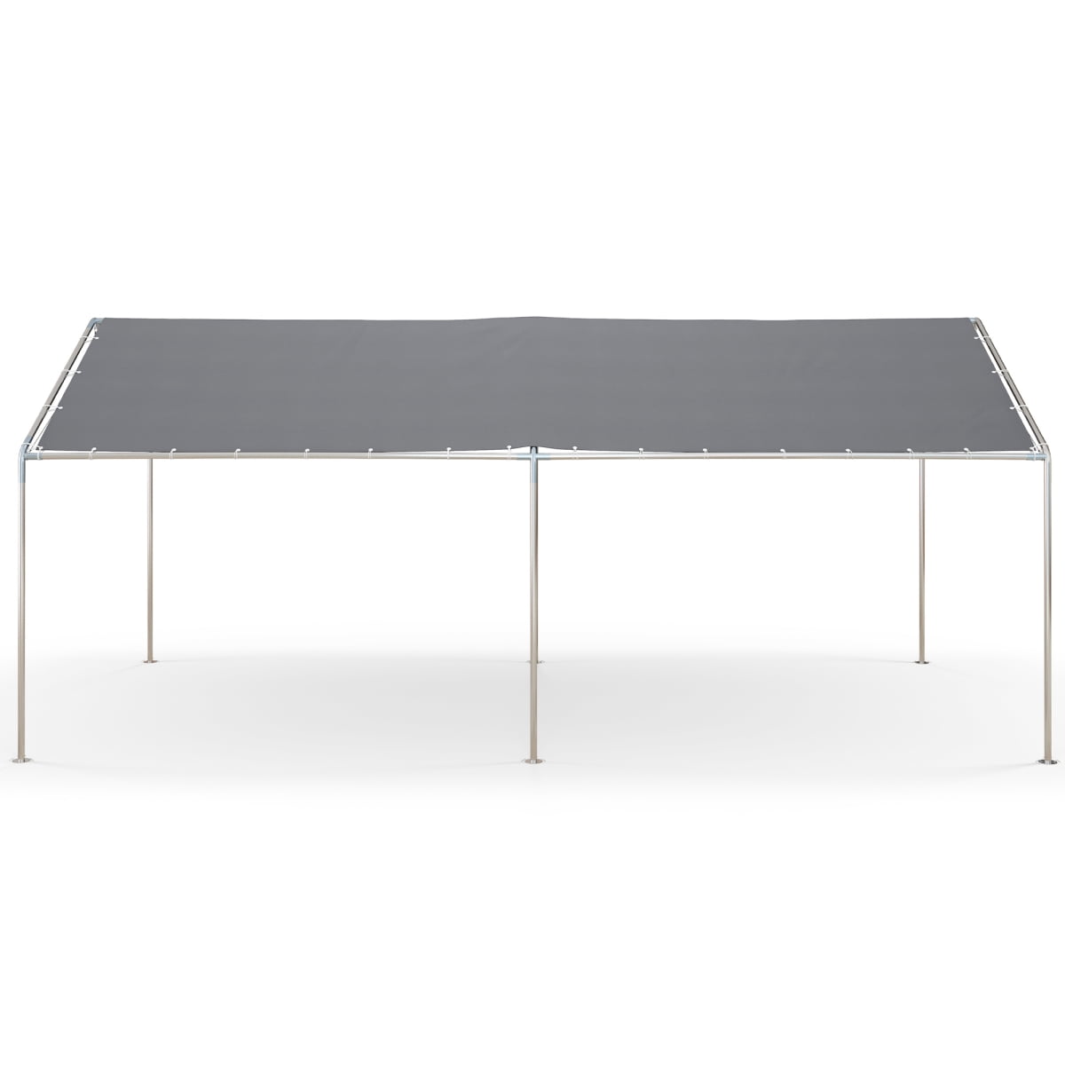 LuckyNote 10'x20' Heavy Duty Carport, Galvanized Steel Canopy with Reinforced Cables & Anchor Kit, Grey