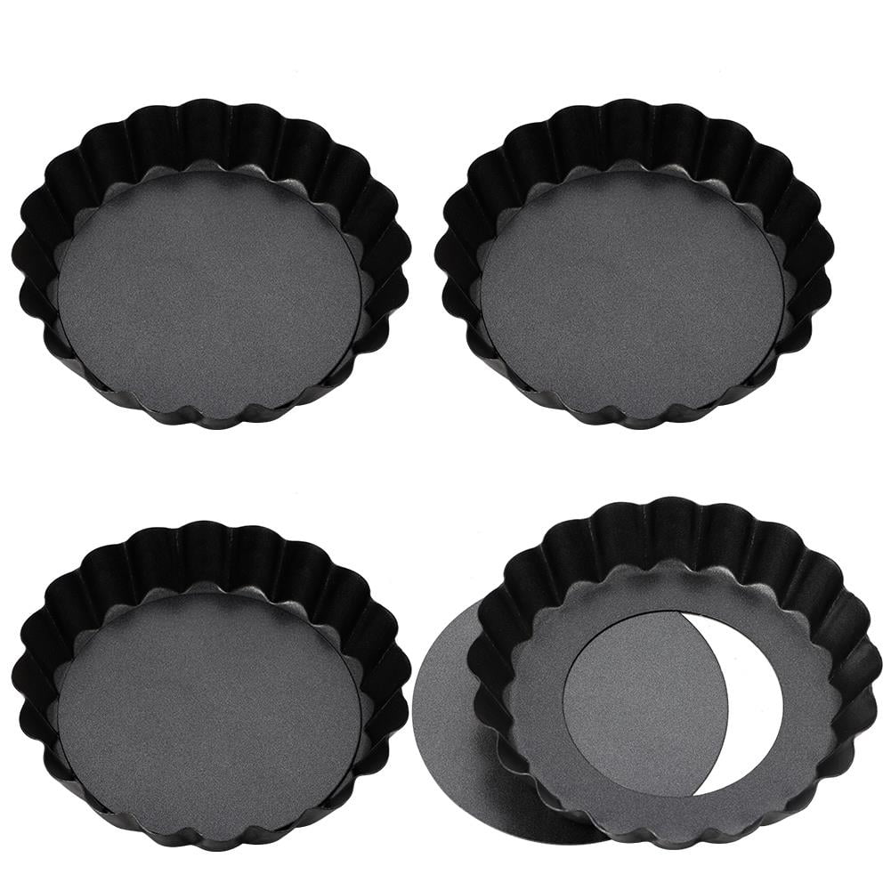 HEQUSIGNS 4Pcs Removable Bottom Quiche Pan 3 9 Inch Tart Pie Pan Round HEQUSIGNS 4Pcs Removable Bottom Quiche Pan 3 9 Inch Tart Pie Pan Round