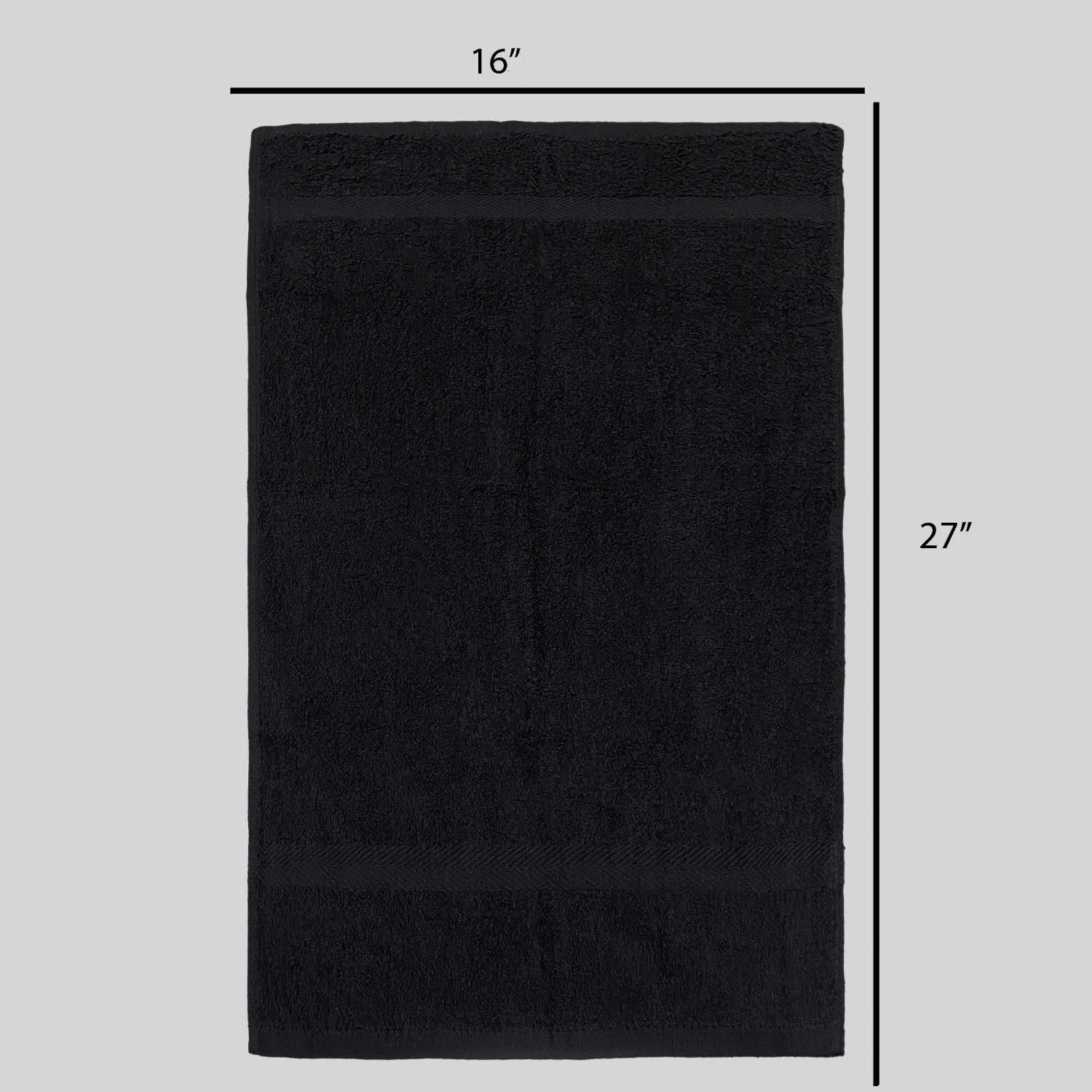 Soft Textiles 12 Pack Black Color Salon Towel Premium Hotel, Salon & Gym Hand Towels, 100% Cotton