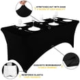 thumbnail image 2 of Mantel Smiry Spandex de 4 pies negro para mesa rectangular, 2 of 8