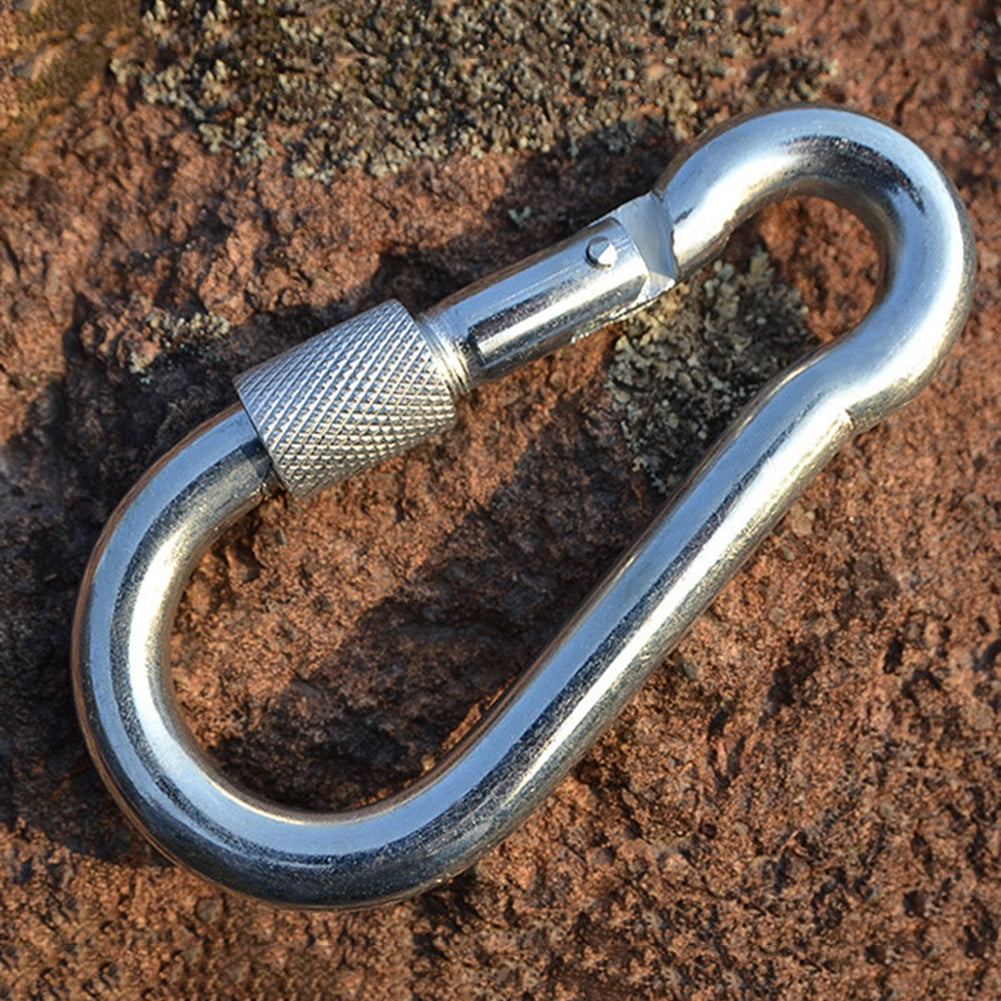2Colors Keychain Key Ring Hook Outdoor Stainless Steel Buckle Carabiner Climbing 