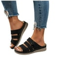 thumbnail image 5 of Mostsola Slippers for Women Open Toe Platform Sandals Casual Wedge Slides Summer Dressy Beach Shoes, 5 of 6