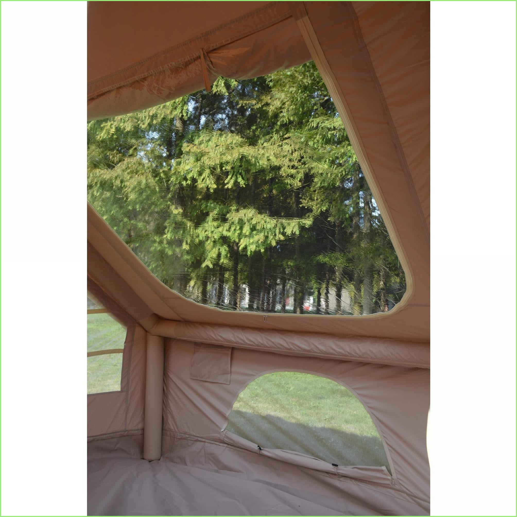 Tents | Tienda de Campaña, 4-6 Person 4 Season Inflatable Tent for Camping Glamping, Waterproof with Stove Jack | Beige