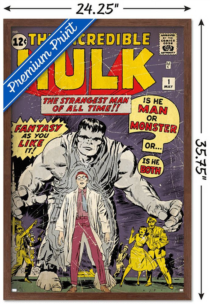 Marvel Comics - Hulk - Incredible Hulk #1 Wall Poster, 22.375" x 34", Framed