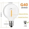 thumbnail image 3 of Bombillas LED de Repuesto G40, Bombillas de Globo Inastillables con Base de Tornillo E12 para Luces de Cadena para Exteriores, Cálido, Paquete de 30, 3 of 5