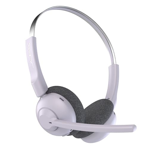 JLab Go Work Pop Auriculares Inalámbricos On-Ear, Lila, Más de 50 Horas de Reproducción, Bluetooth Multipunto, Micrófono Giratorio, Micrófono MEMS con Cancelación de Ruido, Ligeros y Portátiles, para