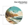 thumbnail image 2 of Disketp Coastal Palm Beach Funny Coasters,4 Pcs Leather Coasters with Holder, Perfect Housewarming Hostess Gifts,Protect Furniture from Water Marks Scratch and Damage-Round Shape, 2 of 6