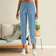 thumbnail image 2 of Comdrip Womens Pants Elastic Waist, Women's Pants with Pockets High Waisted Sweatpants Travel Athletic Work Pants for Women Women's Pants Light Blue L, 2 of 9