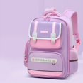 thumbnail image 3 of 1pc Simple Contrast Color Schoolbag, Waterproof Lightweight Backapck, New Spine Protection Boys And Girls Backpack With Large Capacity, Primary School Students Backpack, 3 of 5
