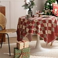 thumbnail image 5 of Yhmxh Christmas Round Tablecloth 48×48 Inch Round, Red and White Checkered Table Cloth, Waterproof Table Cover for Picnic Birthday Wedding Baby Shower Party Tablecloth, 5 of 7